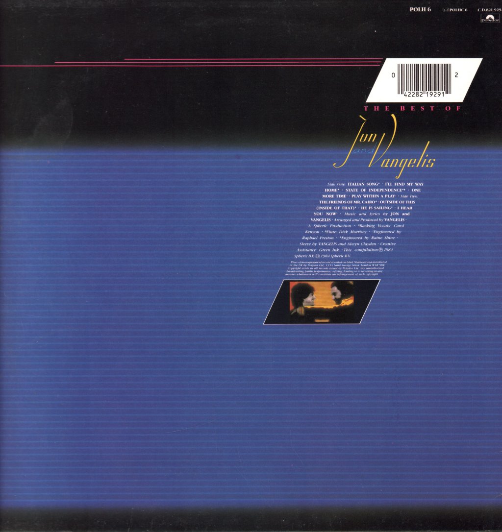 Jon And Vangelis - Best Of Jon And Vangelis - Lp