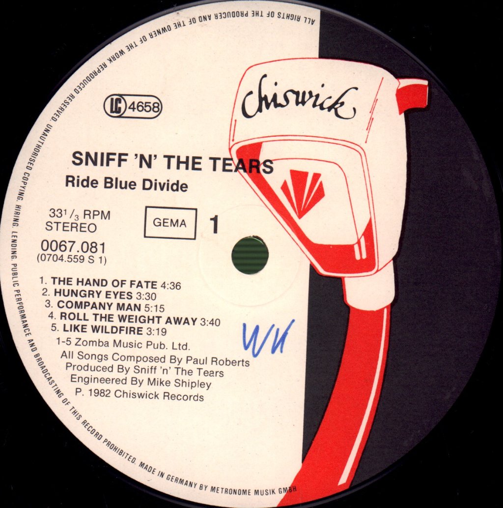 Sniff N The Tears - Ride Blue Divide - Lp