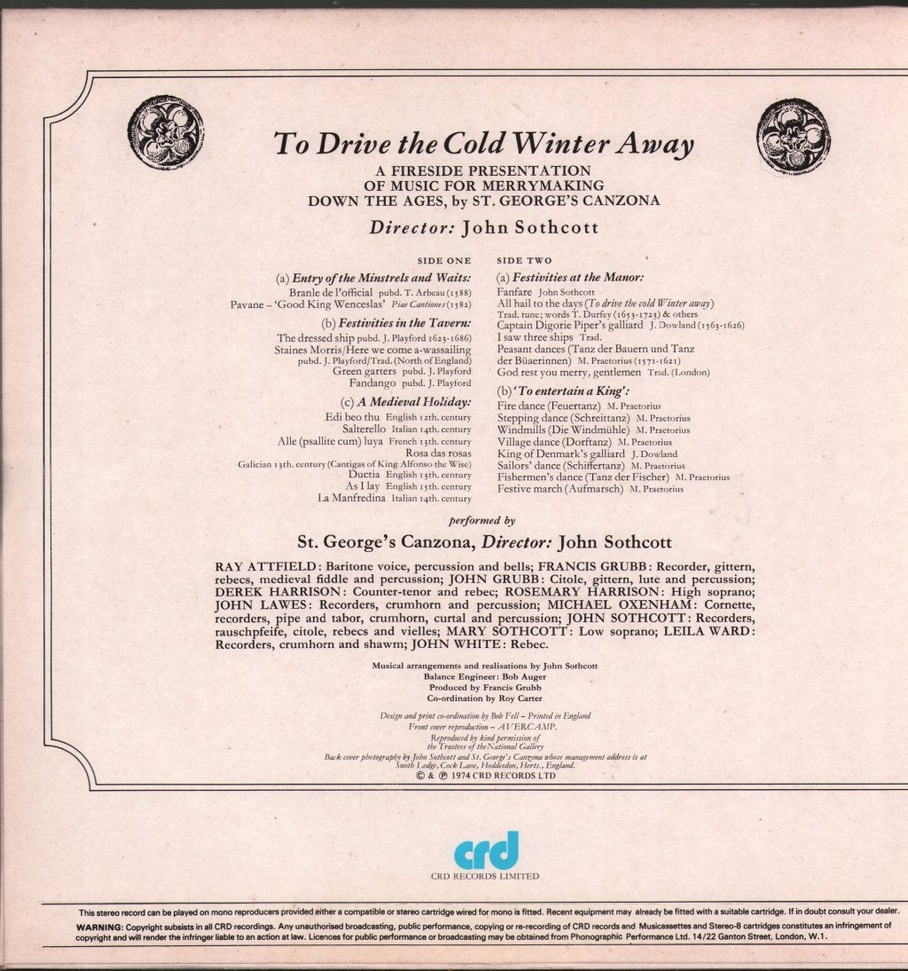 St George's Canzona - To Drive The Cold Winter Away - Lp