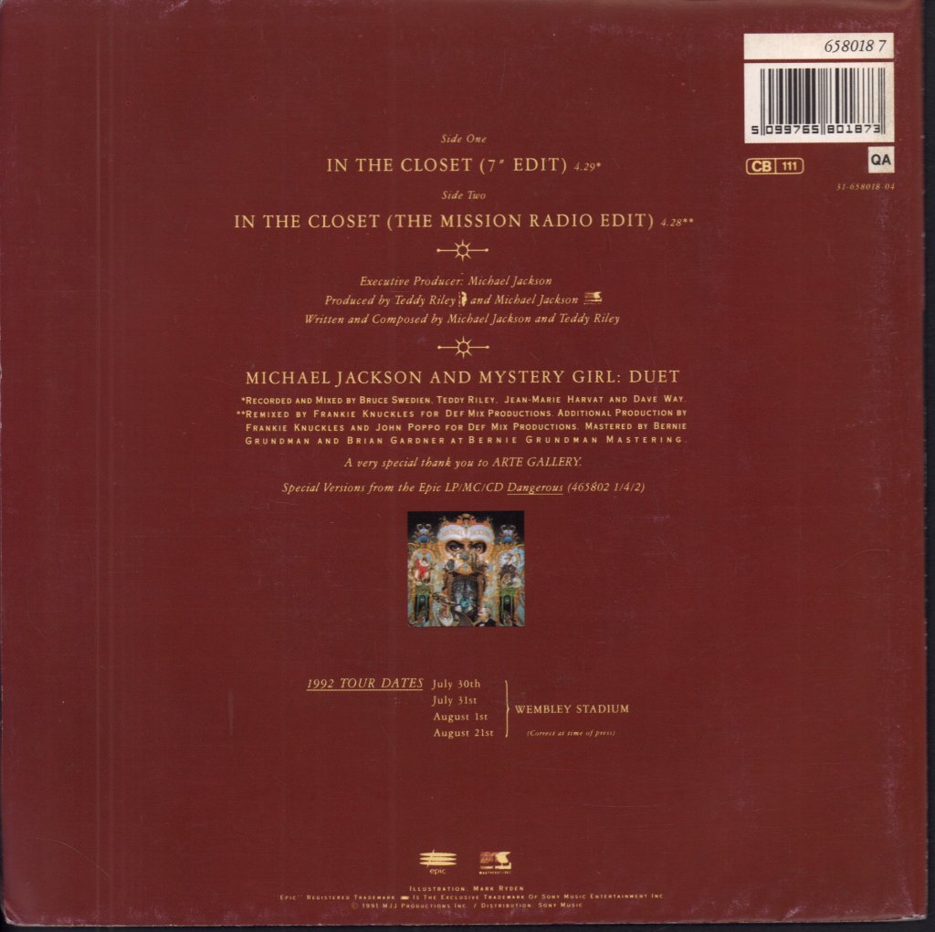 Michael Jackson - In The Closet - 7 Inch