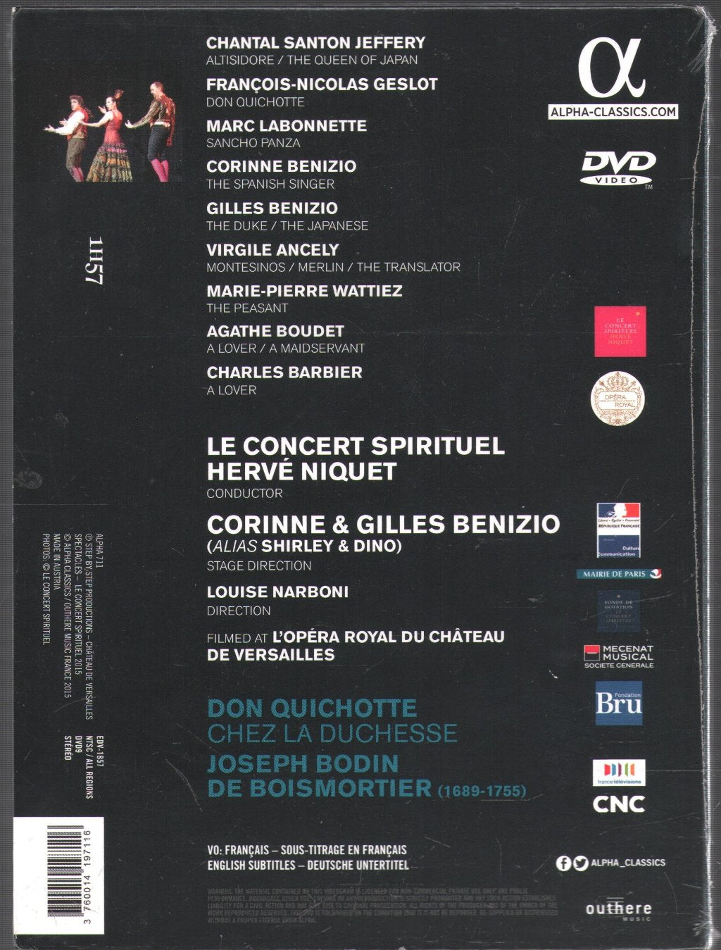 Joseph Bodin de Boismortier - Don Quichotte Chez La Duchesse - Double Dvd