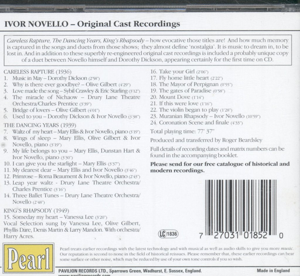 Ivor Novello - Those Dreaming Years - Cd