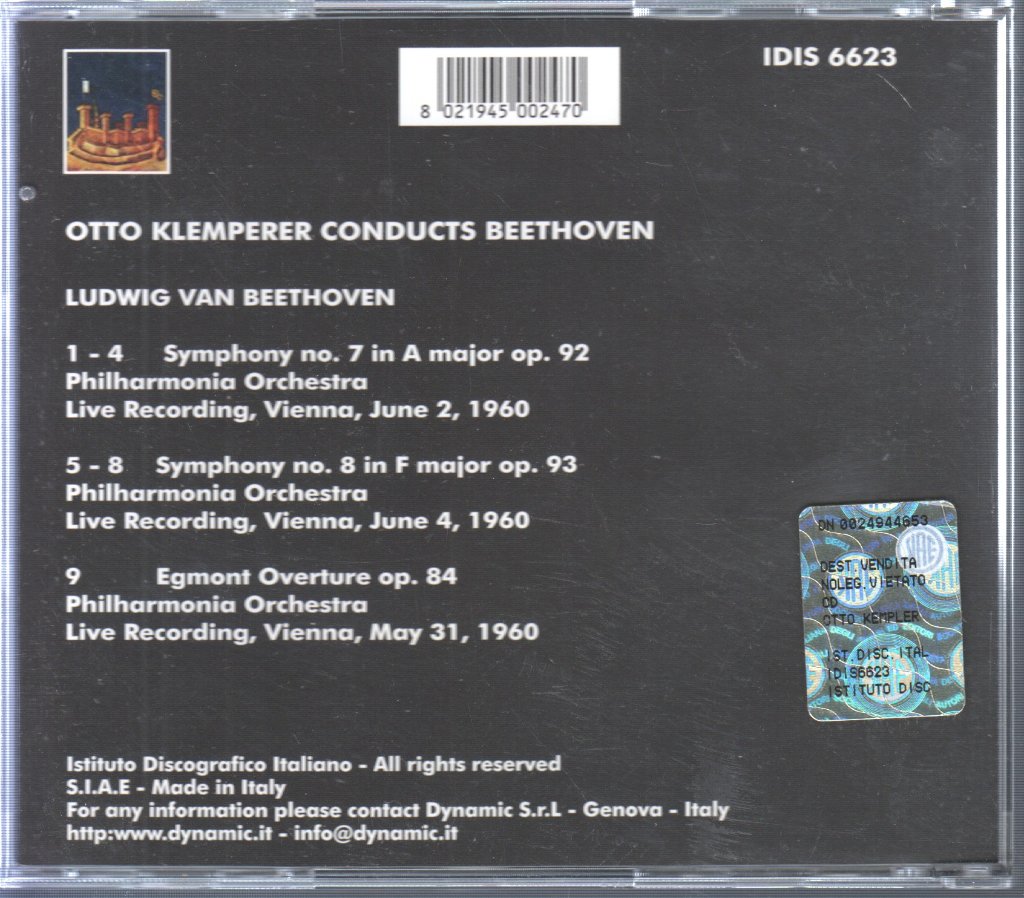 Philharmonia Orchestra - Otto Klemperer Conducts Beethoven Vol.5 - Cd