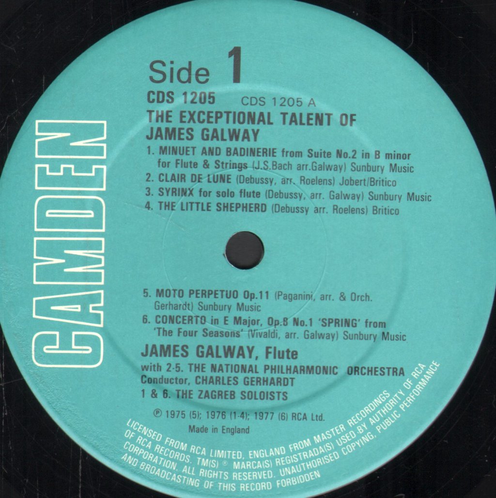 James Galway - Exceptional Talent Of James Galway - Lp