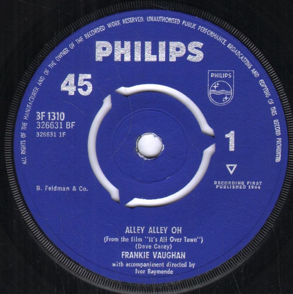 Frankie Vaughan - Alley Alley Oh - 7 Inch
