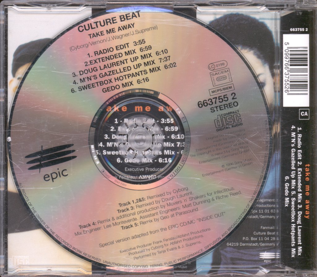 Culture Beat - Take Me Away - Cd