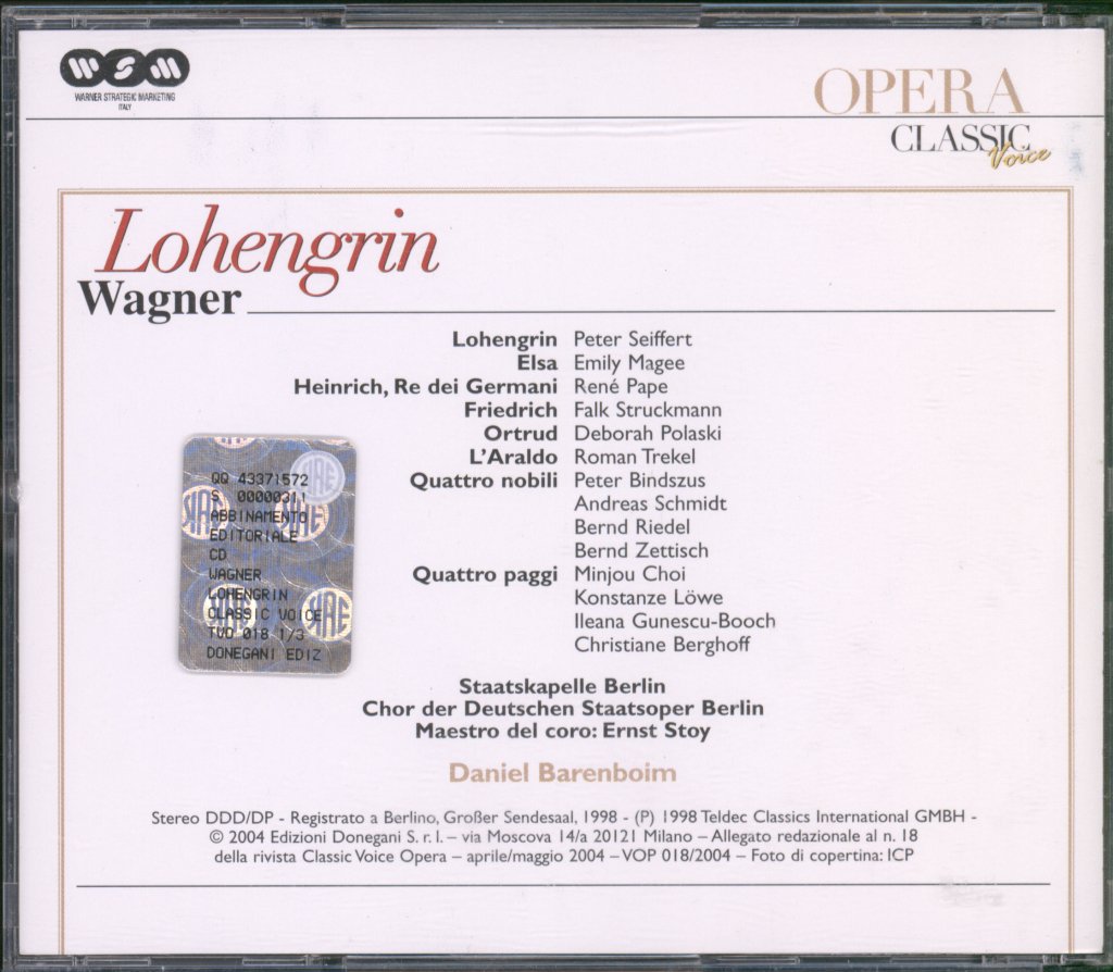 Daniel Barenboim Staatskapelle Berlin - Lohengrin - Triple Cd