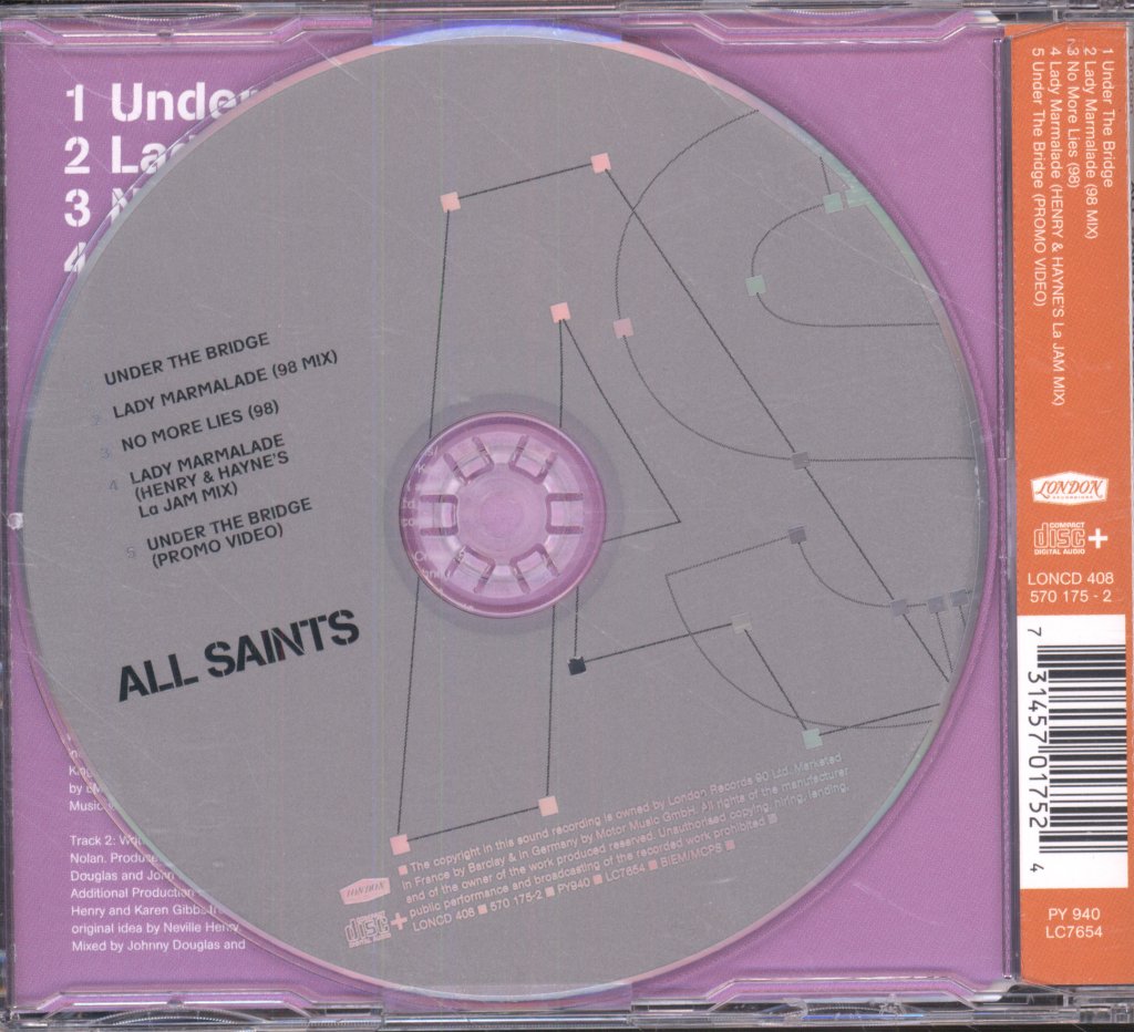 All Saints - Under The Bridge / Lady Marmalade - Cd