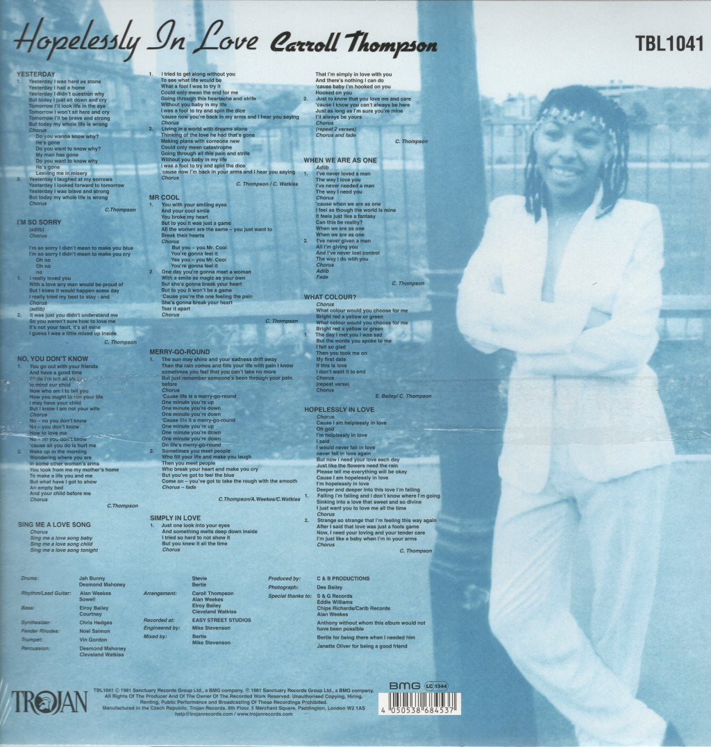 Carroll Thompson - Hopelessly In Love - Lp