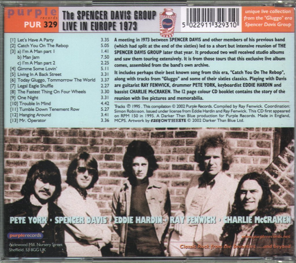 Spencer Davis Group - Live In Europe 73 - Cd
