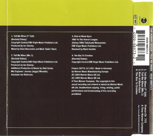 Human League - Tell Me When - Cd