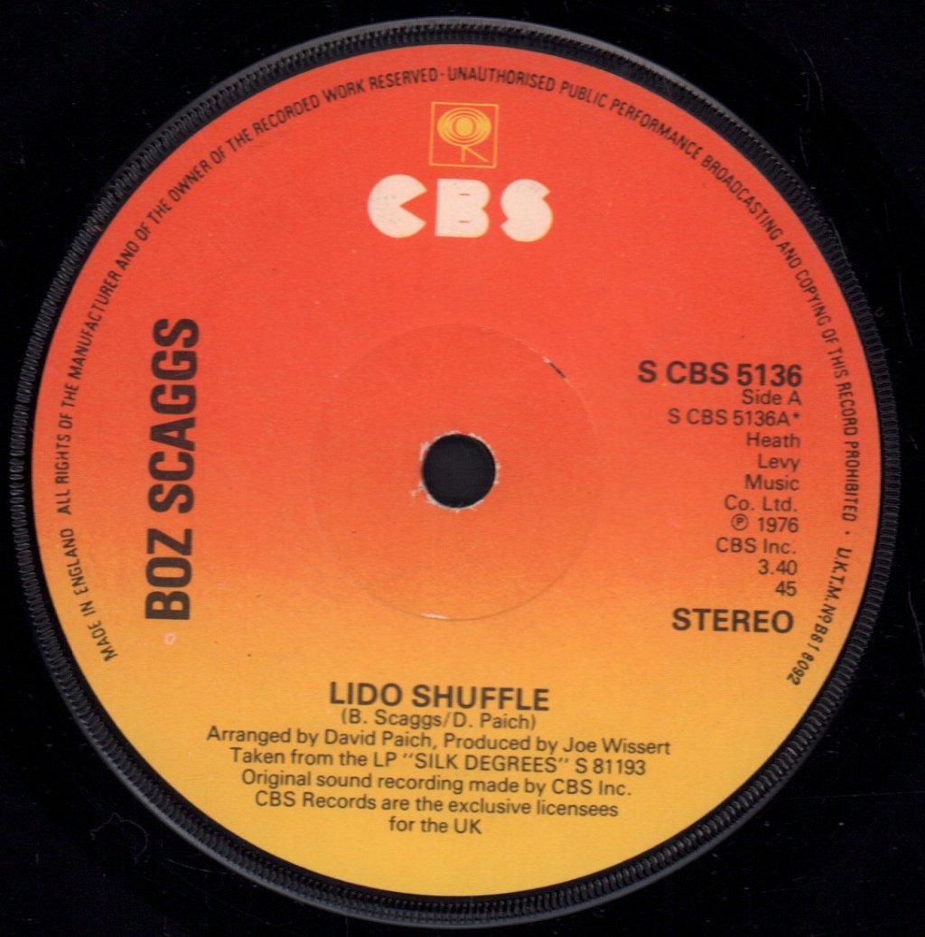 Boz Scaggs - Lido Shuffle - 7 Inch