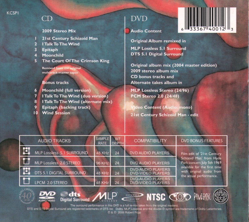 King Crimson - In The Court Of The Crimson King - Cd/Dvd