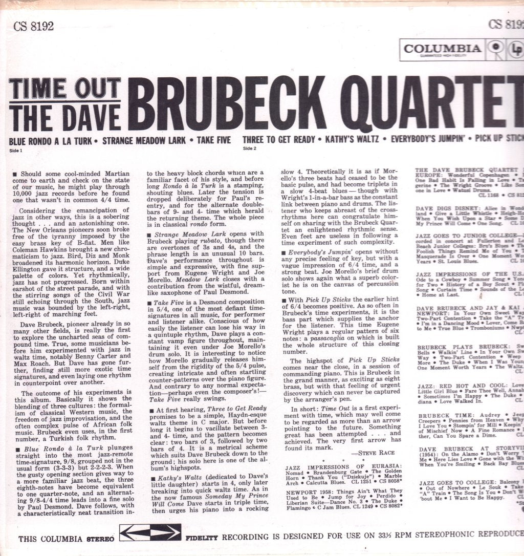 Dave Brubeck Quartet - Time Out - Lp