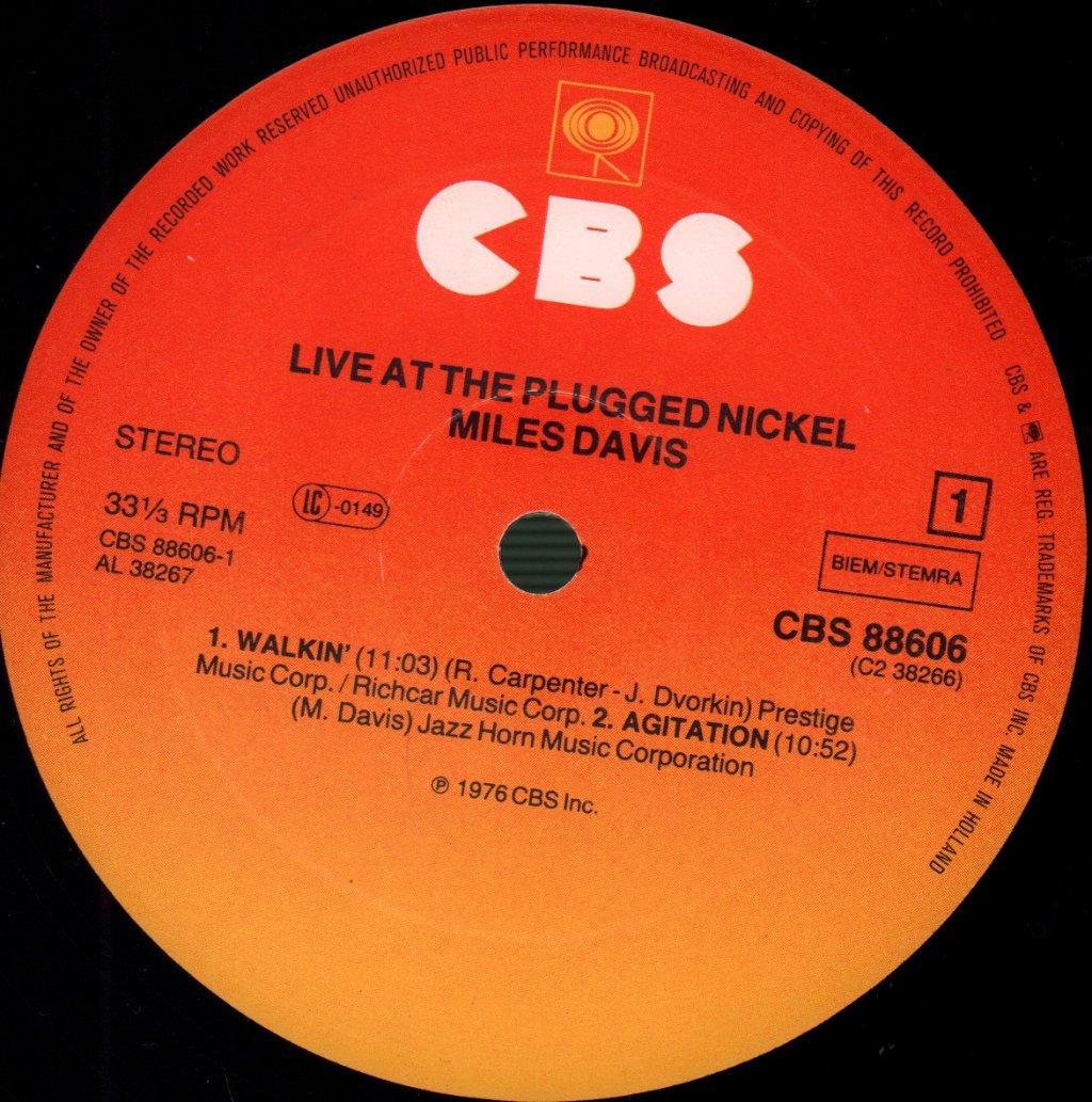 Miles Davis - Live At The Plugged Nickel - Double Lp