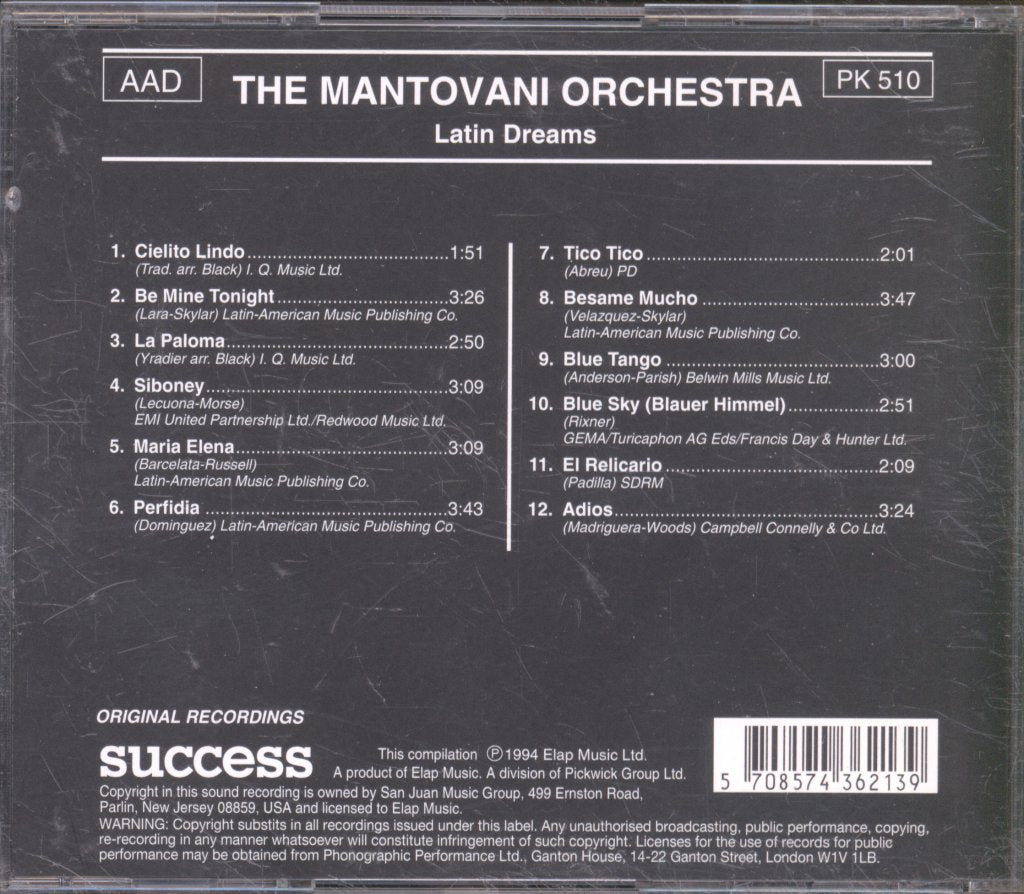 Mantovani Orchestra - Latin Dreams - Cd