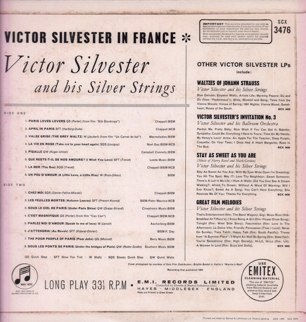 Victor Silvester And His Silver Strings - Victor Silvester In France - Lp