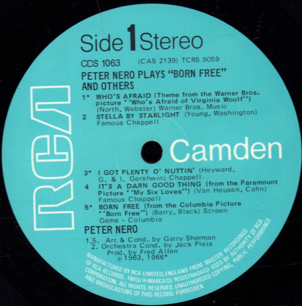 Peter Nero - Plays Born Free - Lp