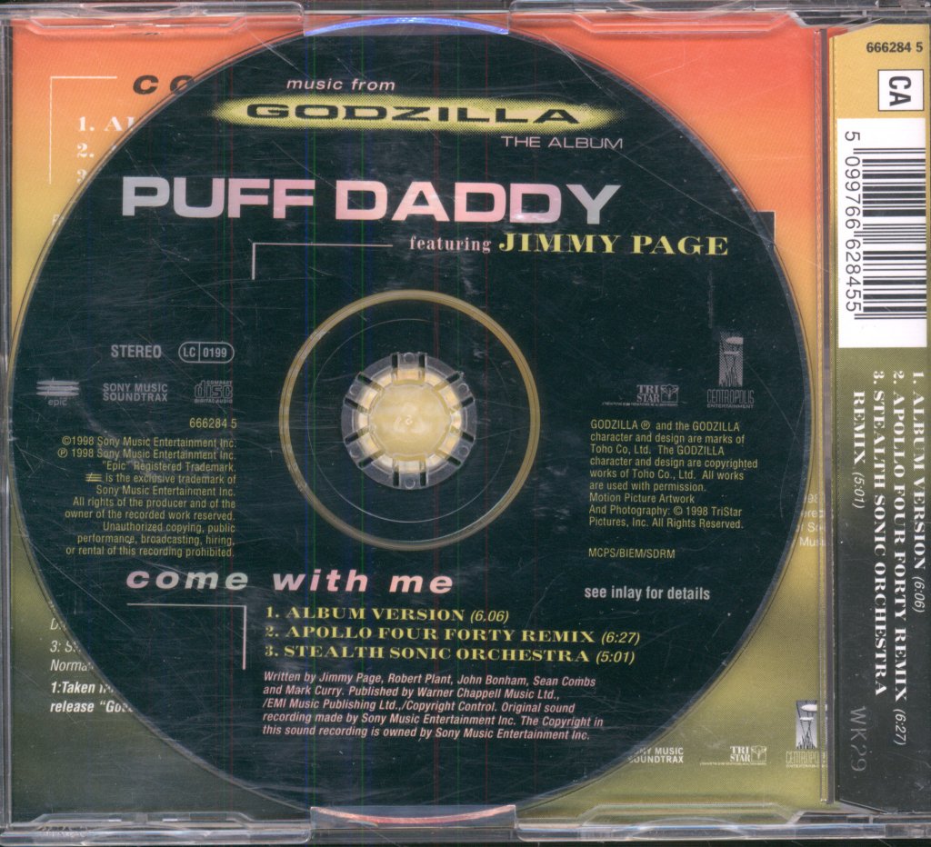 Puff Daddy Featuring Jimmy Page - Come With Me - Cd