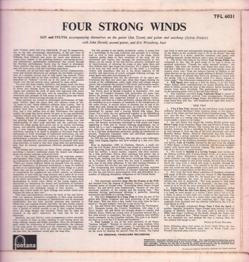Ian And Sylvia - Four Strong Winds - Lp