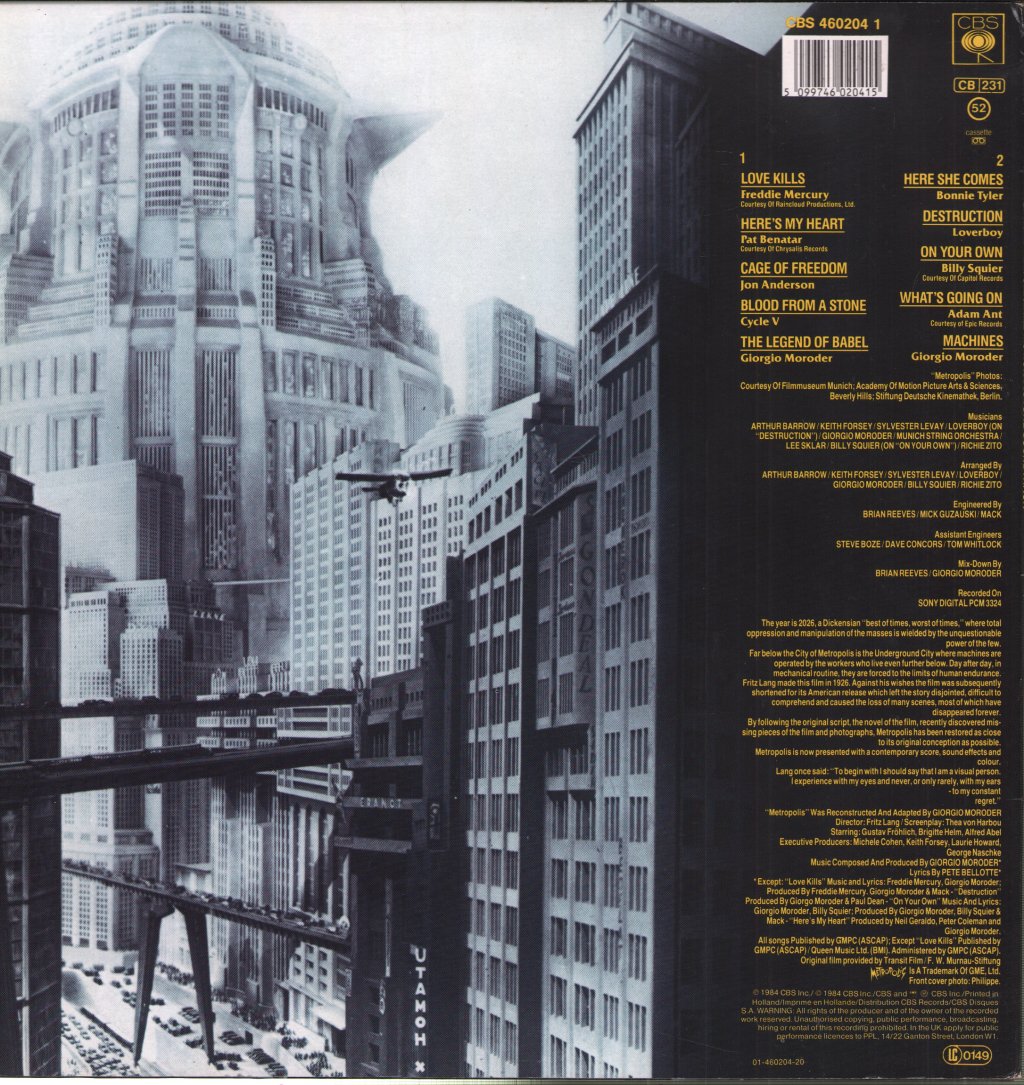 Various Artists - Metropolis (Original Motion Picture Soundtrack) - Lp
