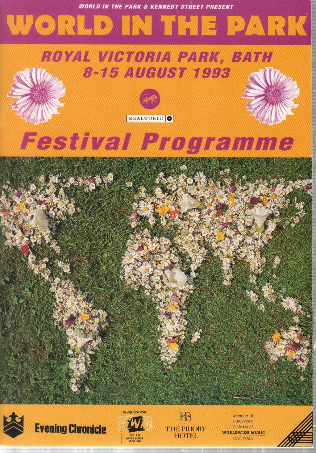 Real World - World In The Park, Royal Victoria Park Bath 8-15 August 1993 - Programme