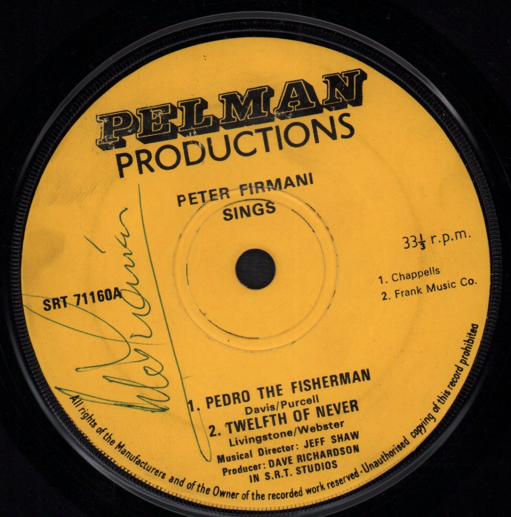 Peter Firmani - Peter Firmani Sings - 7 Inch