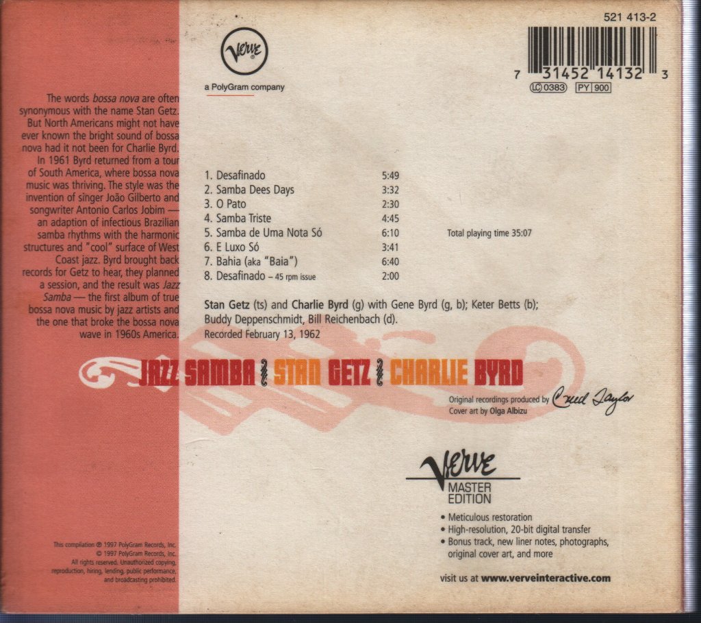 Stan Getz And Charlie Byrd - Jazz Samba - Cd