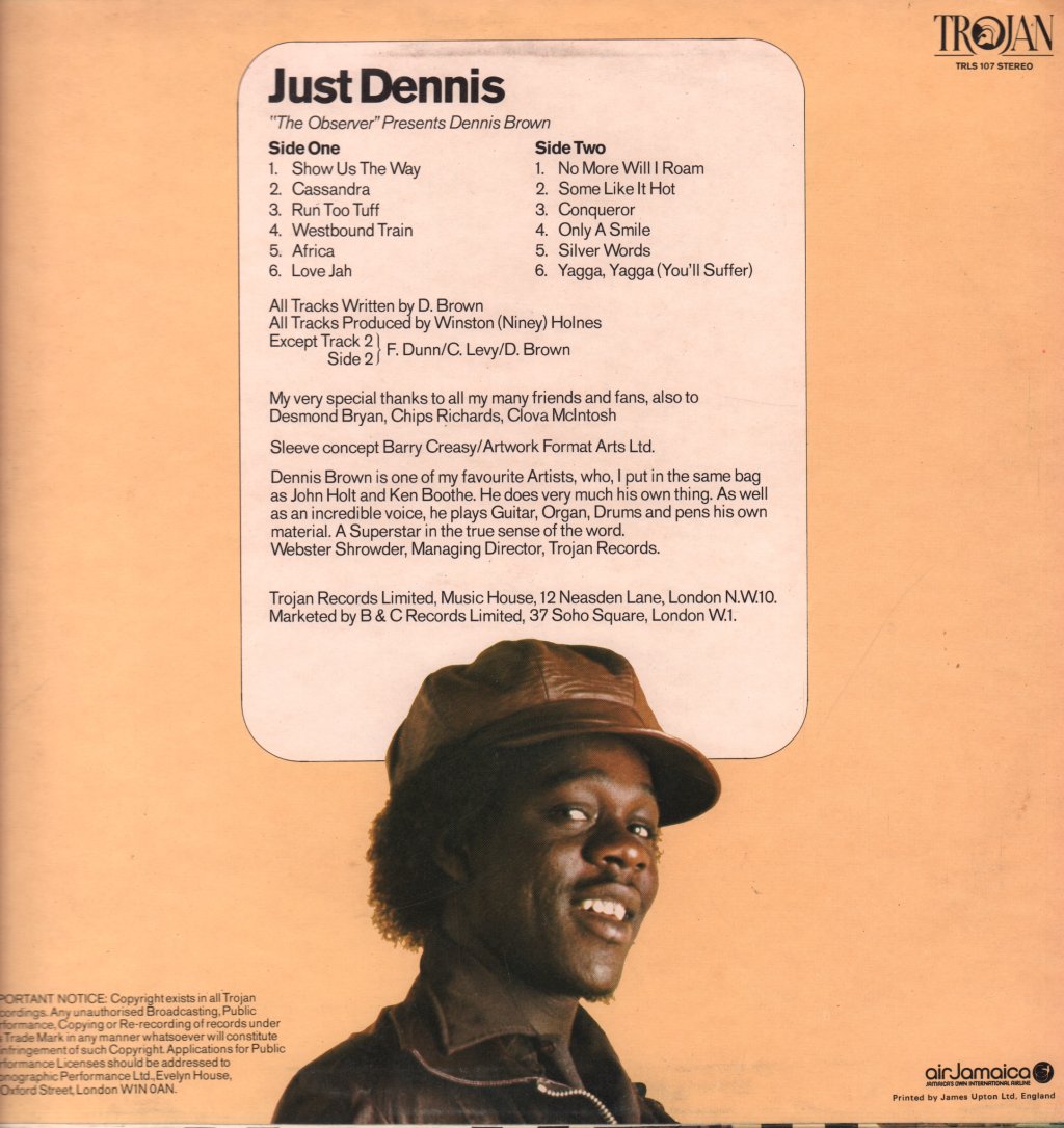 Dennis Brown - Just Dennis - Lp