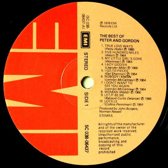 Peter And Gordon - Best Of Peter And Gordon - Lp