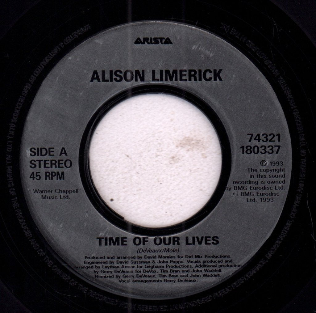 Alison Limerick - Time Of Our Lives - 7 Inch