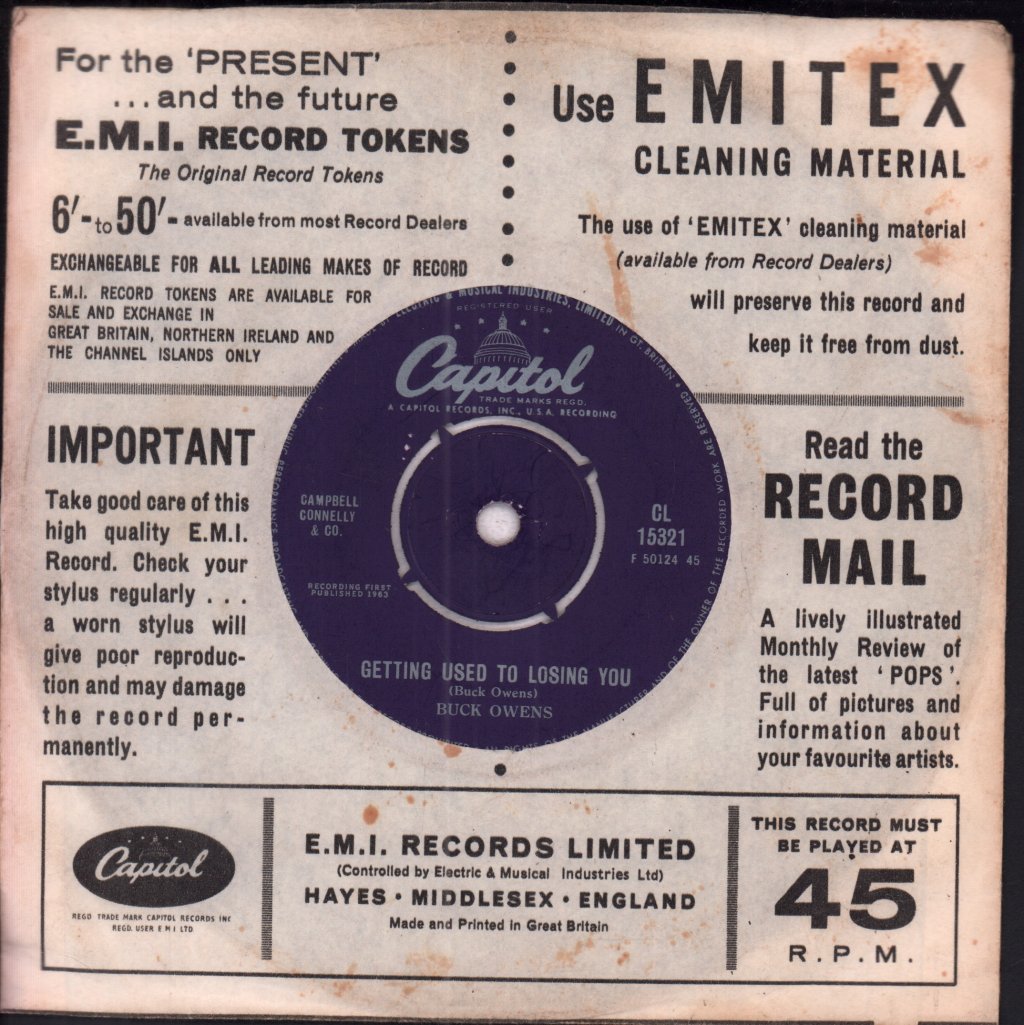 Buck Owens - Love's Gonna Live Here - 7 Inch