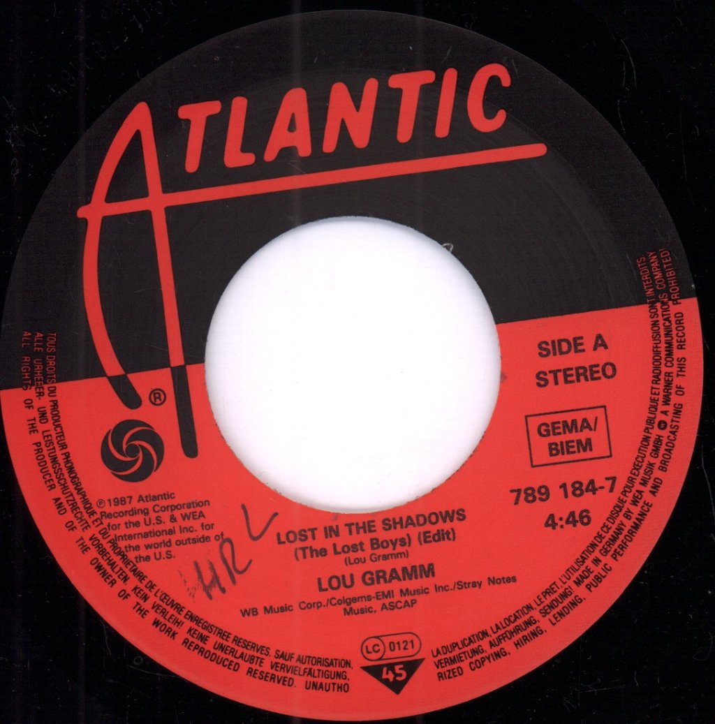 Lou Gramm (foreigner) - Lost In The Shadows - 7 Inch