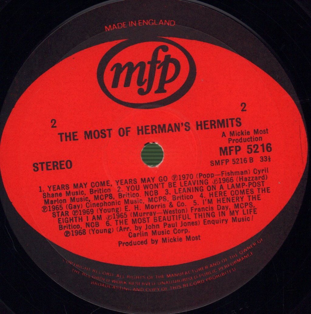 Herman's Hermits - Most Of - Lp