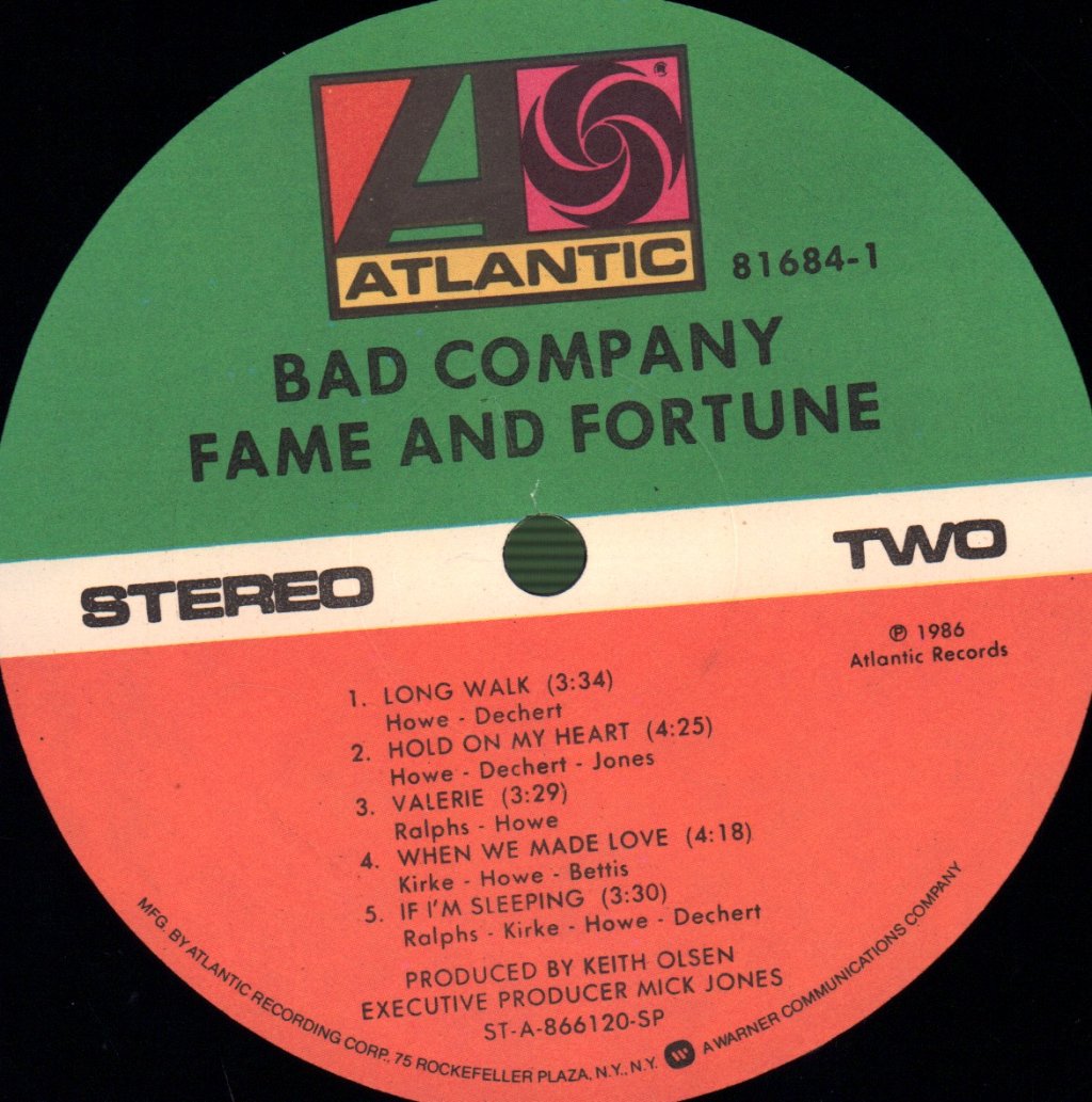 Bad Company - Fame And Fortune - Lp