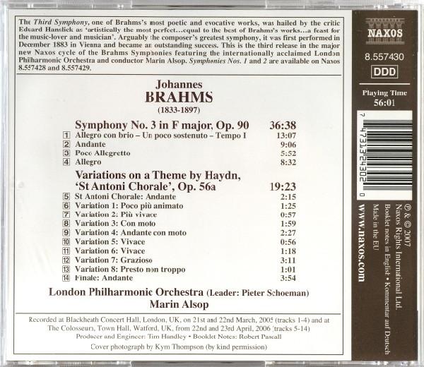 London Philharmonic Orchestra, Marin Alsop - Brahms - Symphony No. 3 / Haydn Variations - Cd