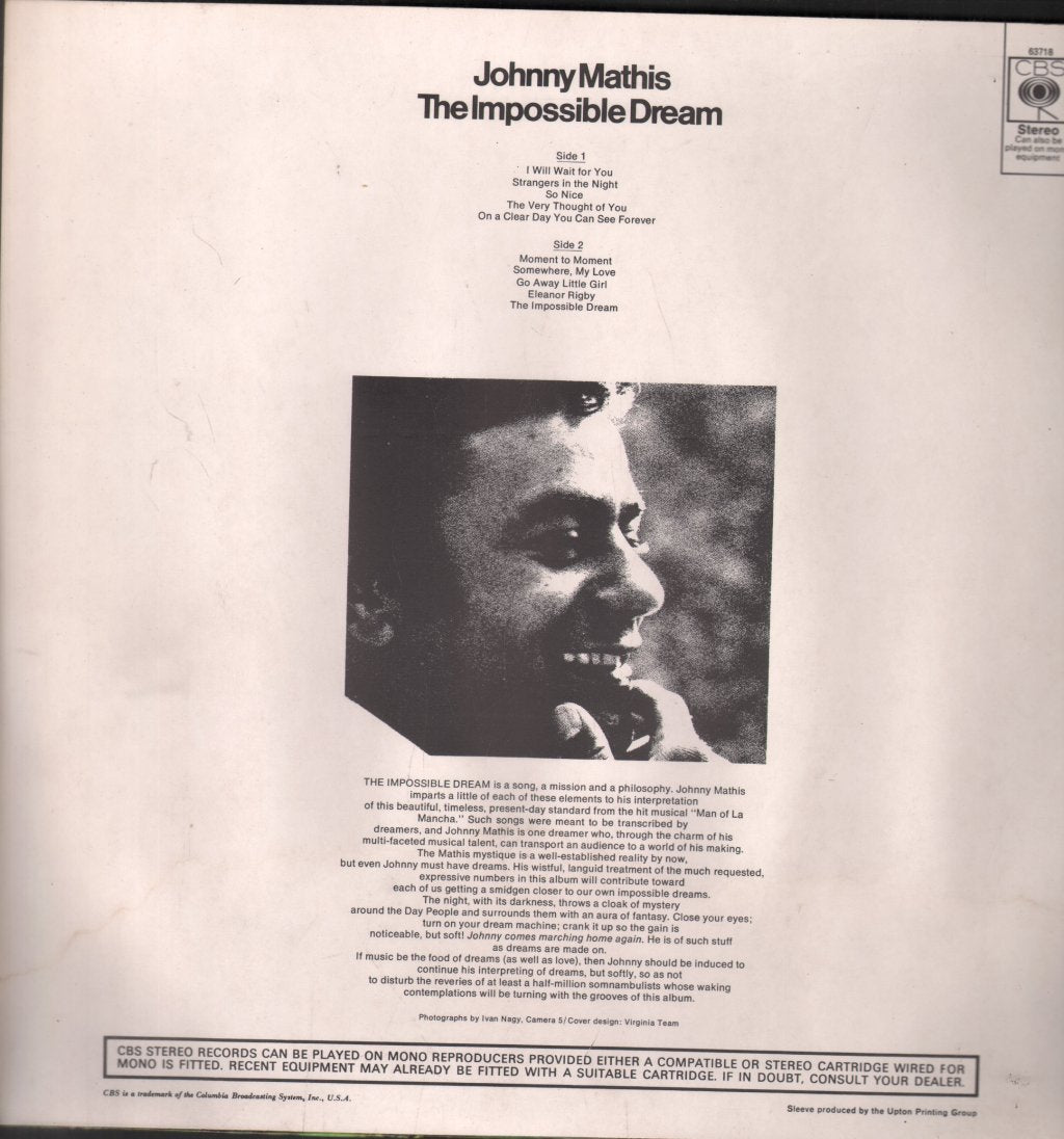 Johnny Mathis - Impossible Dream - Lp