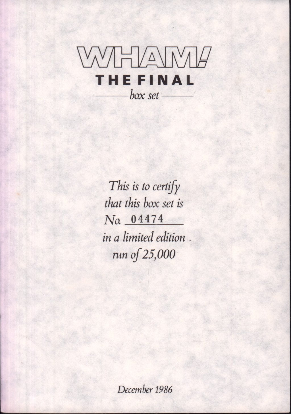 Wham - Final - Box Set
