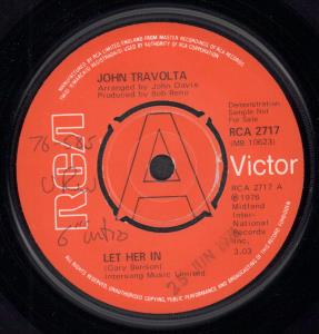 John Travolta - Let Her In - 7 Inch