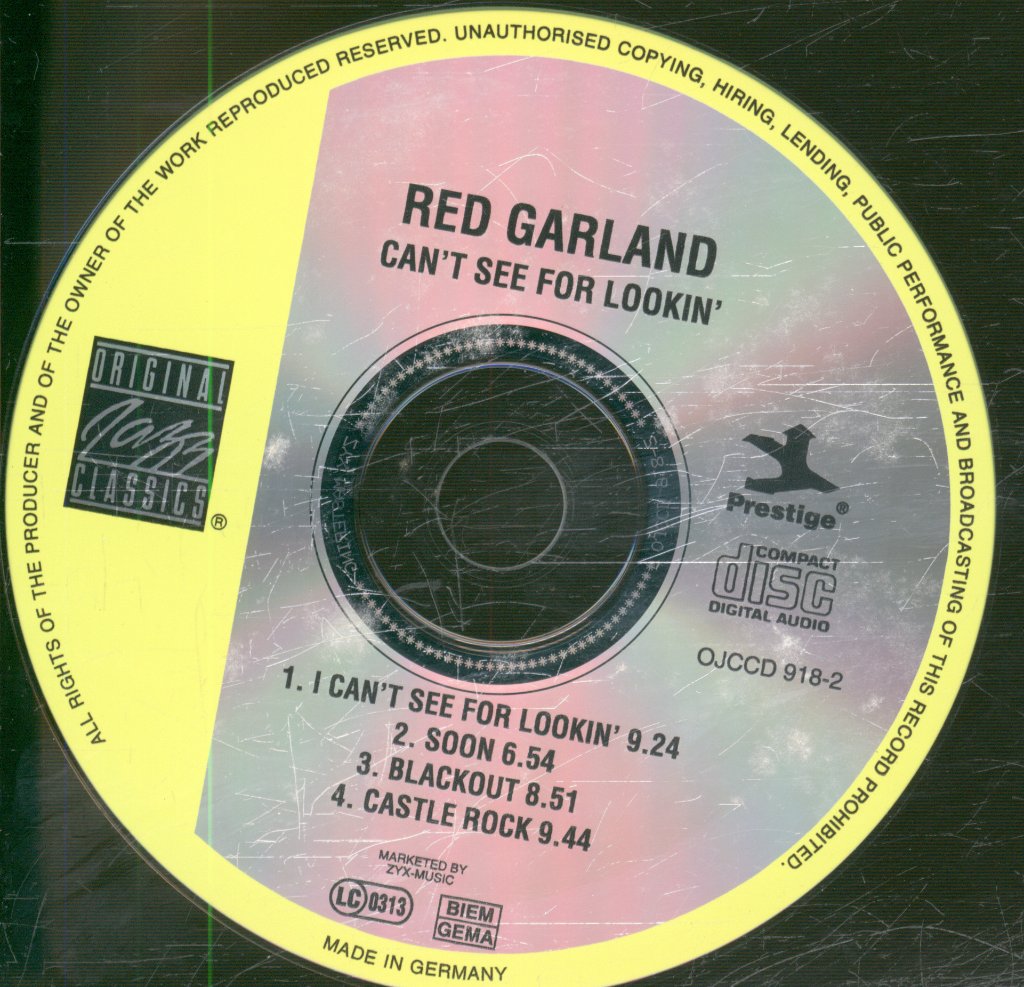Red Garland - Can't See For Lookin' - Cd