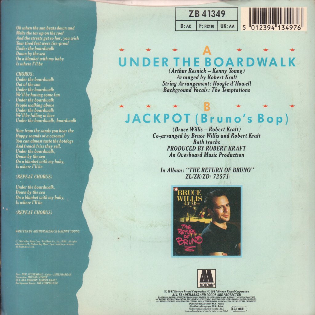 Bruce Willis - Under The Boardwalk - 7 Inch