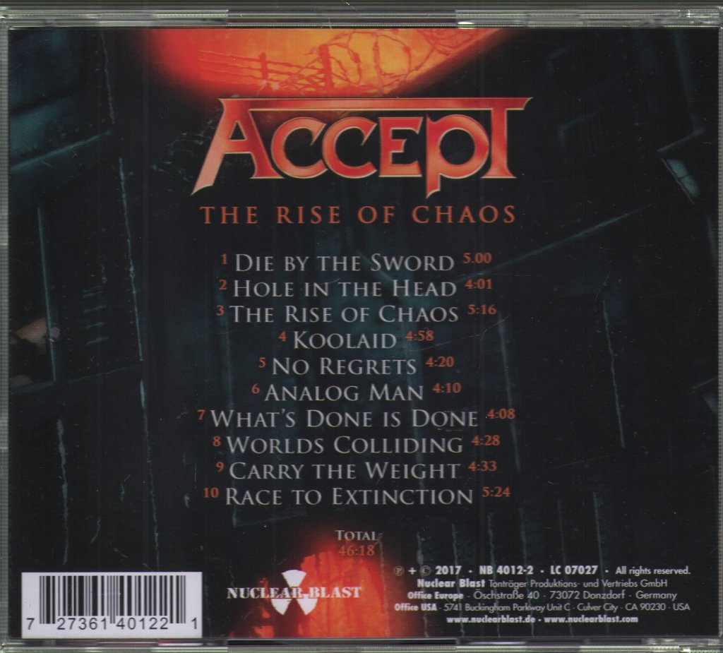Accept - Rise Of Chaos - Cd