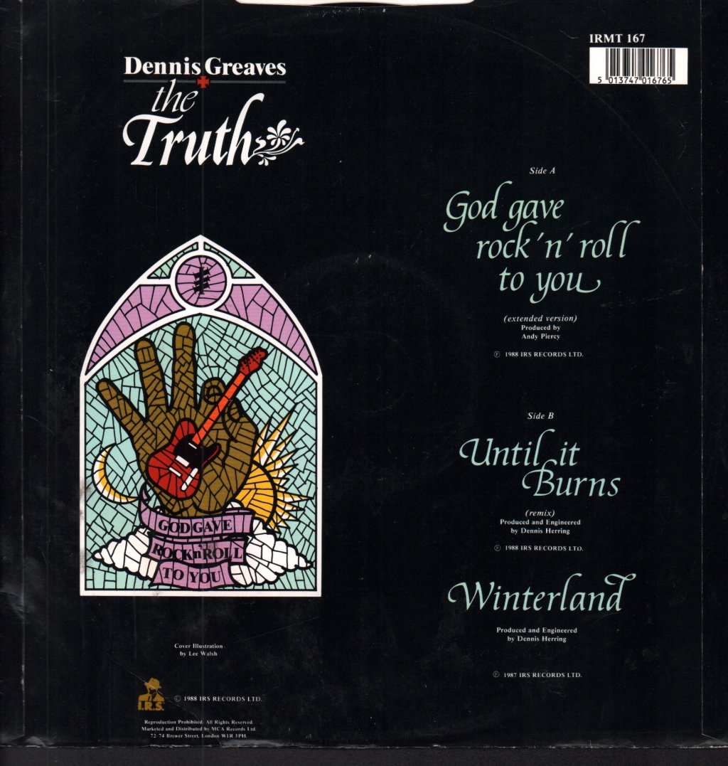 Dennis Greaves And The Truth - God Gave Rock 'N' Roll To You - 12 Inch
