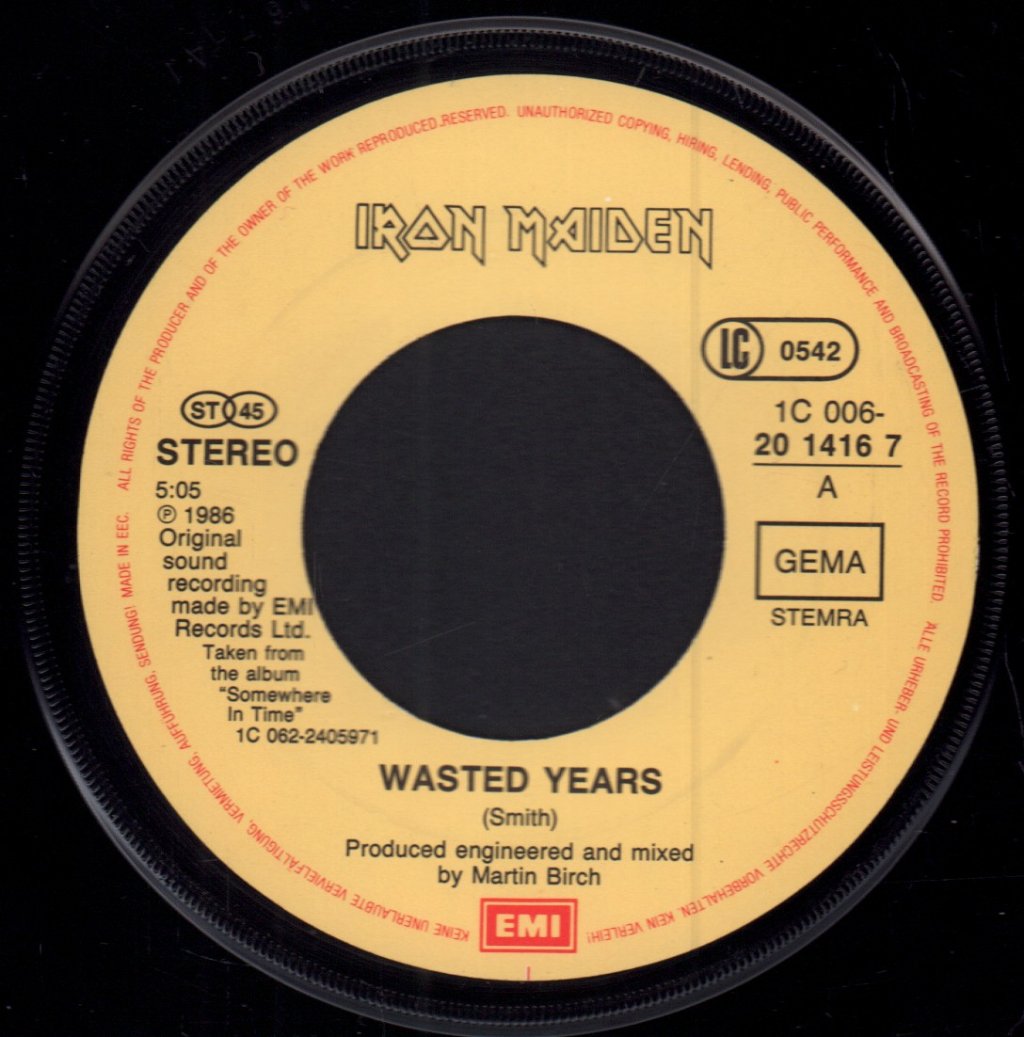 Iron Maiden - Wasted Years - 7 Inch