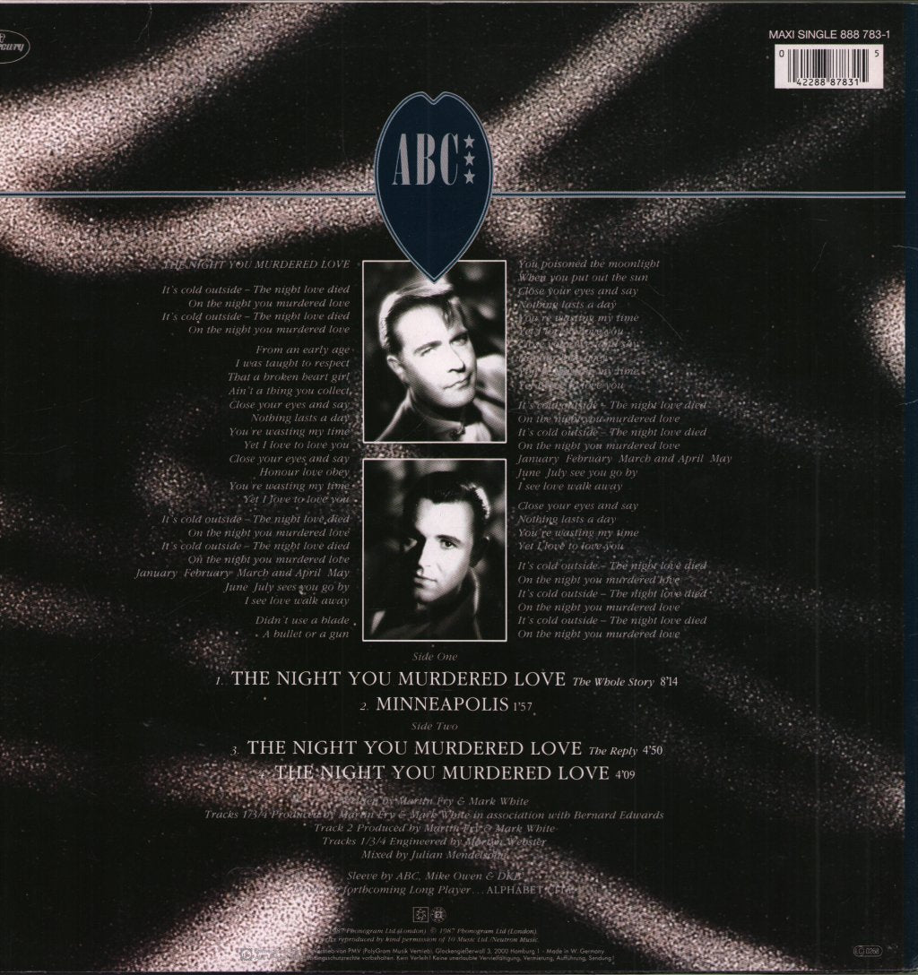 ABC - Night You Murdered Love - 12 Inch