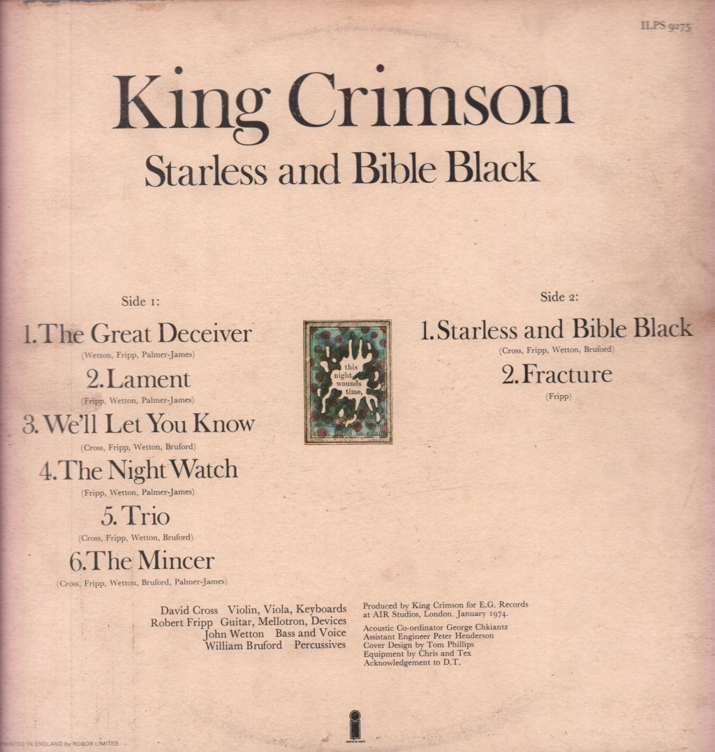 King Crimson - Starless And Bible Black - Lp