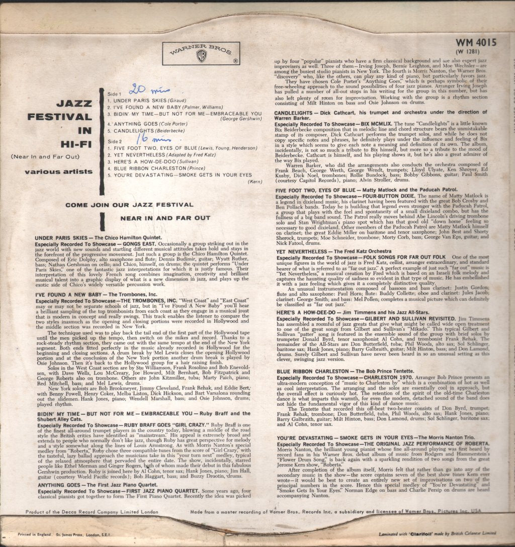 Various Artists - Jazz Festival In Hi-Fi: Near In And Far Out - Lp