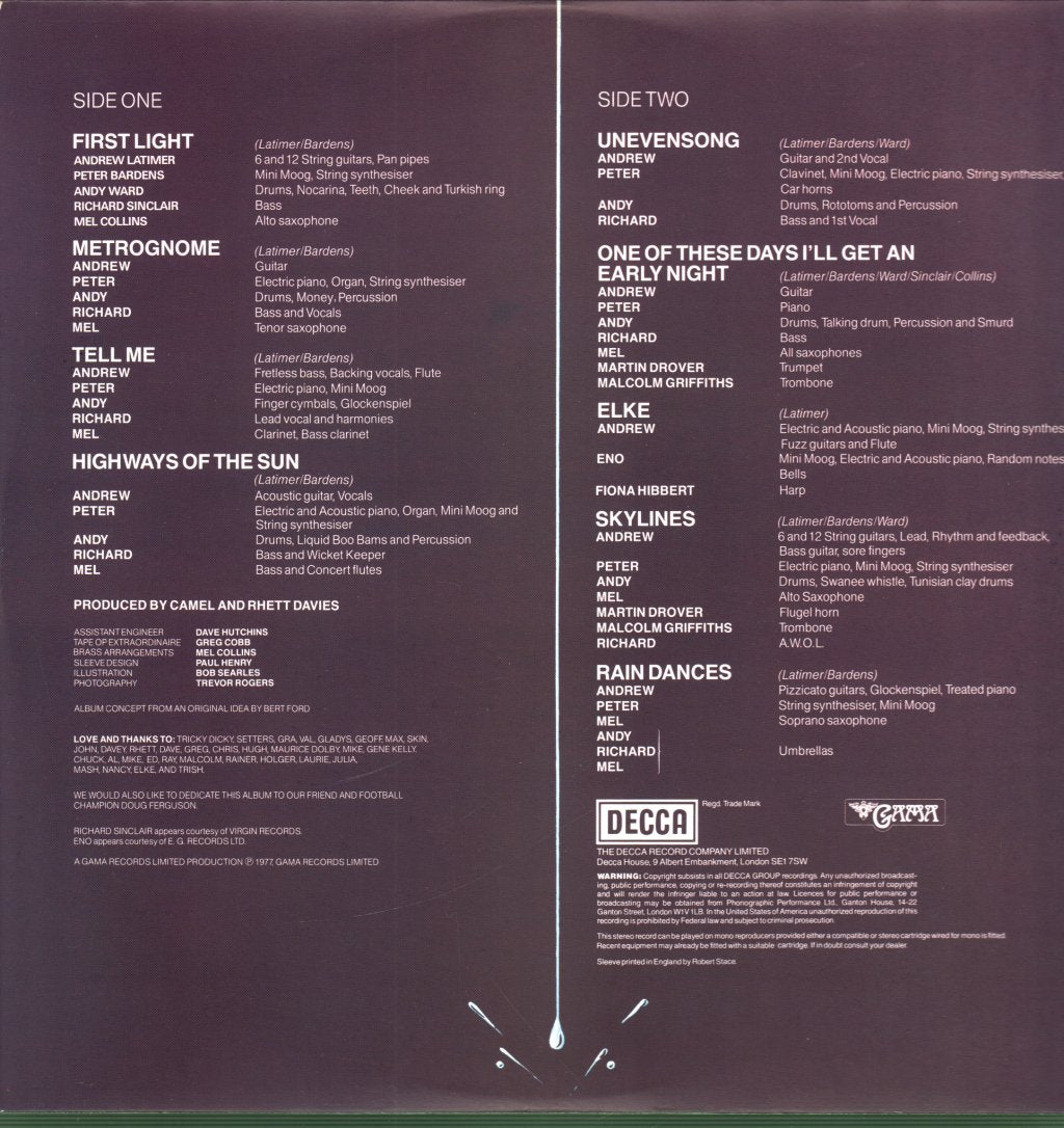 Camel - Rain Dances - Lp
