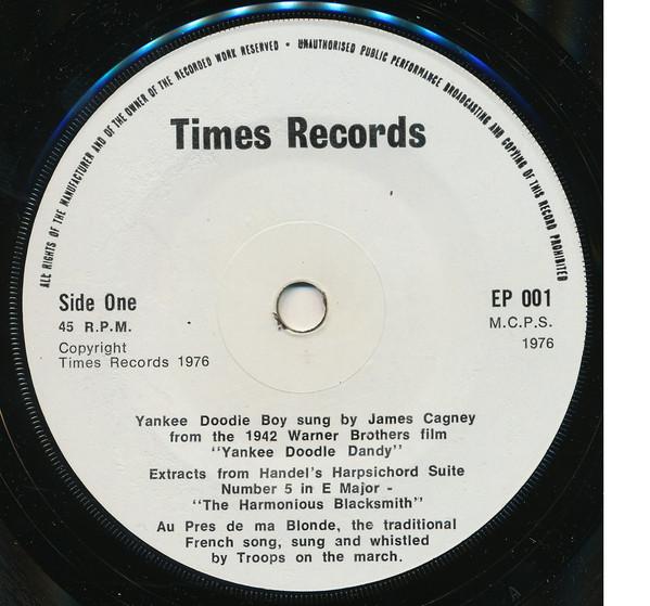 Various Artists - Music of 1776 Featured In The 1776 Exhibition At THe Maritime Museum, Greenwich, London. - 7 Inch