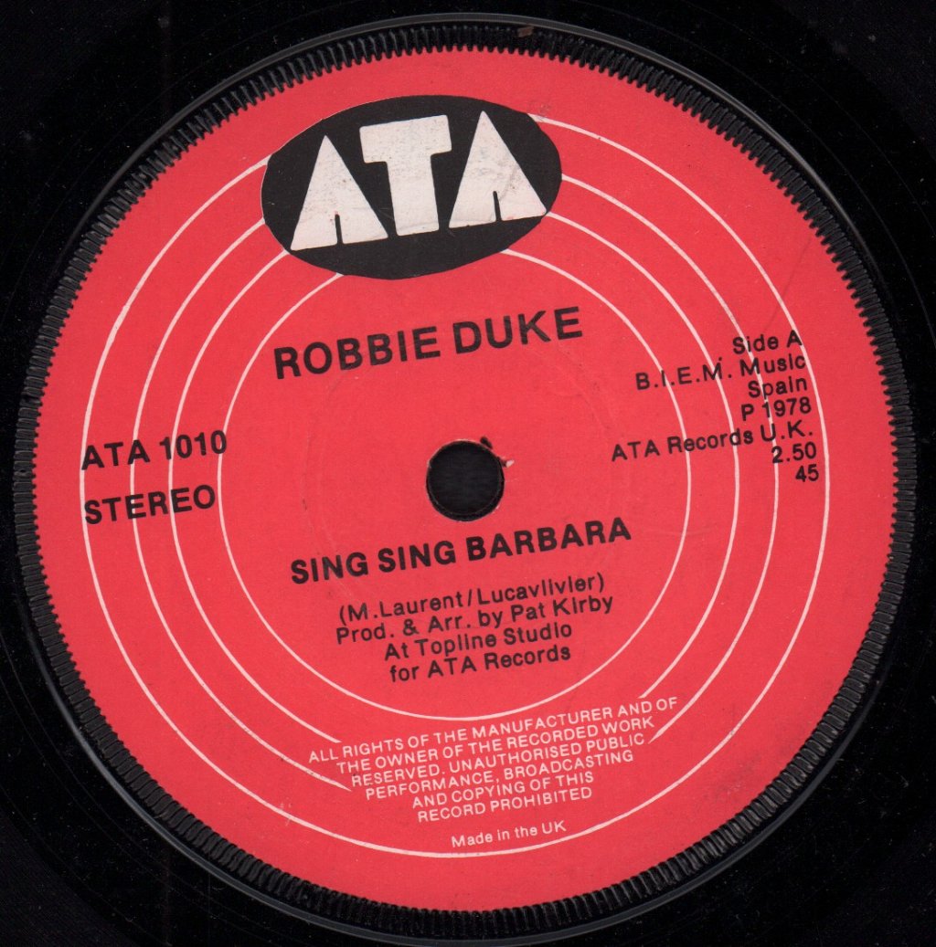 robbie duke - Sing Sing Barbara - 7 Inch